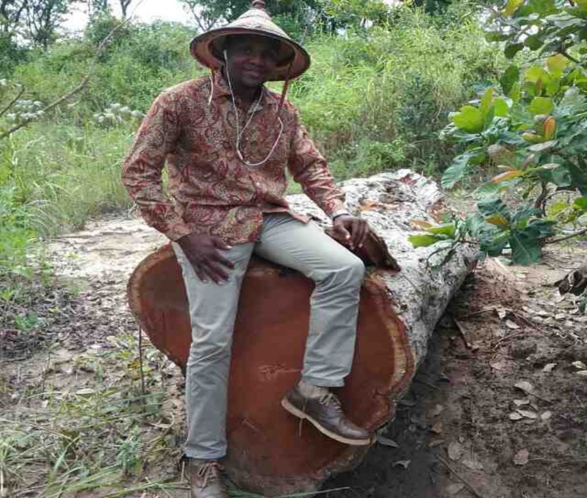 CEO at work in farmland